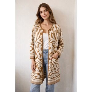 Peruvian Connection Baby Alpaca Coat Womens Sz Small Long Line Duster Cardigan